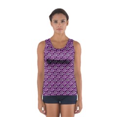Violet White Pattern Sport Tank Top  by ytdream