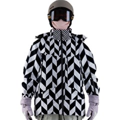 Black And White Pattern Women s Zip Ski And Snowboard Waterproof Breathable Jacket by ytdream