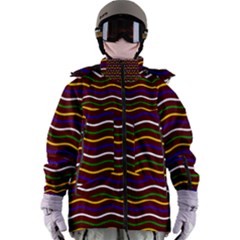 Multicolor Wave Pattern Women s Zip Ski And Snowboard Waterproof Breathable Jacket by ytdream