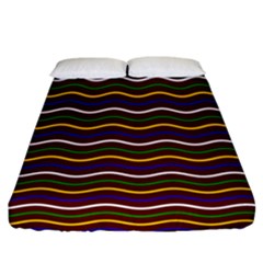 Multicolor Wave Pattern Fitted Sheet (california King Size) by ytdream