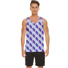 White Blue Pattern Men s Wide Collar Tank Top by ytdream
