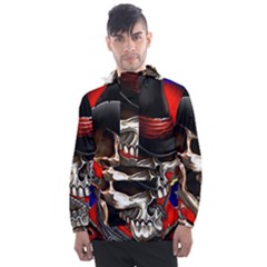 Confederate Flag Usa America United States Csa Civil War Rebel Dixie Military Poster Skull Men s Front Pocket Pullover Windbreaker by Ket1n9
