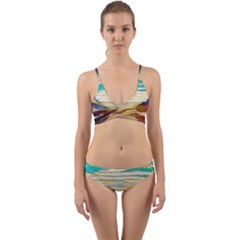 Vibrant Sunset Over Serene Lake Wrap Around Bikini Set by ExtraAwesomeSauce