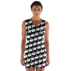 Stylish Coffee Cup Pattern Wrap Front Bodycon Dress by ExtraAwesomeSauce