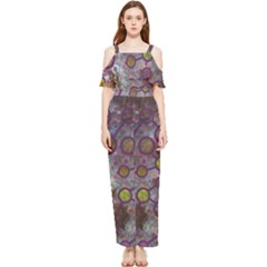 Abstract Molecular Space Art Draped Sleeveless Chiffon Jumpsuit by ExtraAwesomeSauce