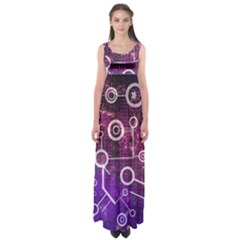 Cosmic Network Geometric Art Empire Waist Maxi Dress by ExtraAwesomeSauce