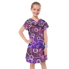 Cosmic Network Geometric Art Kids  Drop Waist Dress by ExtraAwesomeSauce