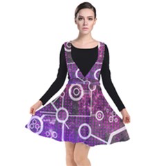 Cosmic Network Geometric Art Plunge Pinafore Dress by ExtraAwesomeSauce