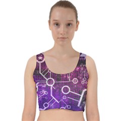 Cosmic Network Geometric Art Velvet Racer Back Crop Top by ExtraAwesomeSauce