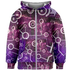Cosmic Network Geometric Art Kids  Zipper Hoodie Without Drawstring by ExtraAwesomeSauce