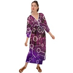 Cosmic Network Geometric Art Grecian Style  Maxi Dress by ExtraAwesomeSauce