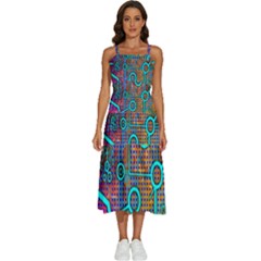 Abstract Tech Galaxy Design Sleeveless Shoulder Straps Boho Dress by ExtraAwesomeSauce