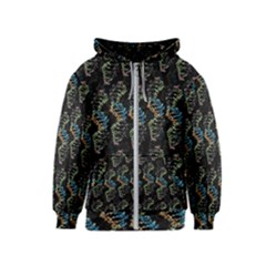 Multicolored Dna Strand Art Kids  Zipper Hoodie by ExtraAwesomeSauce