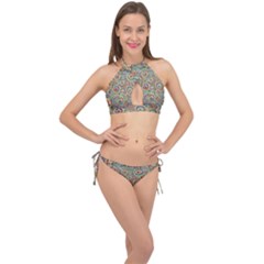Surreal Abstract Early Ai Art Cross Front Halter Bikini Set by ExtraAwesomeSauce