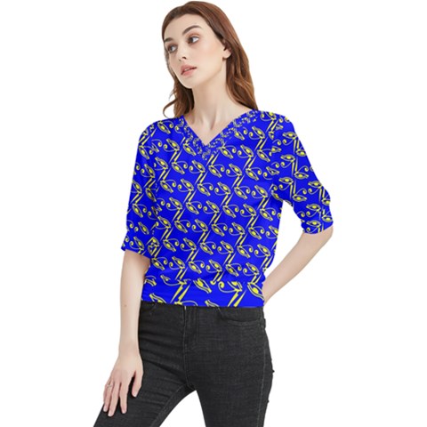 Eye Of Horus Pattern Quarter Sleeve Blouse by ExtraAwesomeSauce
