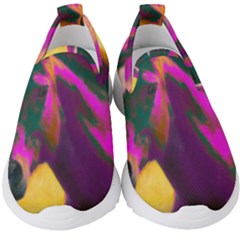 Vibrant Abstract Equine Art Kids  Slip On Sneakers by ExtraAwesomeSauce