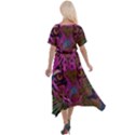 Pink and Purple Leopard Cross Front Sharkbite Hem Maxi Dress View2