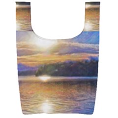 Serene Sunset Over Water Foldable Shopping Bag by ExtraAwesomeSauce