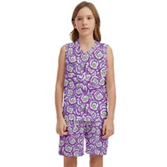 Funny Bacterias Drawing Motif Random Pattern Kids  Basketball Mesh Set by dflcprintsclothing
