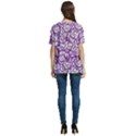 Funny Bacterias Drawing Motif Random Pattern V-Neck Split Shoulder Casual T-Shirt View4