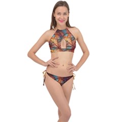 Enchanted Nebula Pentagram Art Cross Front Halter Bikini Set by ExtraAwesomeSauce