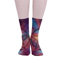 Enchanted Nebula Pentagram Art Smooth Crew Length Tube Socks by ExtraAwesomeSauce