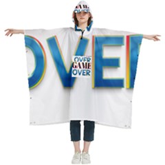 Game Over Text Design  Women s Hooded Rain Ponchos by 7223056