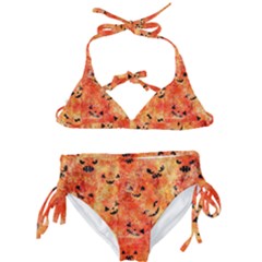 Carved Pumpkin Faces Kids  Classic Bikini Set by kyorashop23