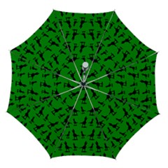 Dinos On A Green Background Automatic Folding Umbrella With Case (medium) by ConteMonfrey