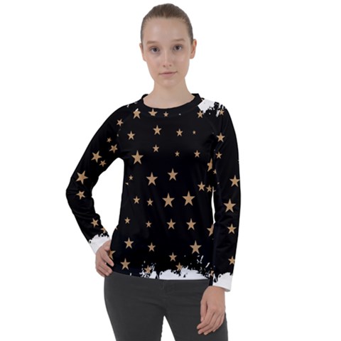 Little Stars Pattern Women s Long Sleeve Raglan T-shirt by ConteMonfrey