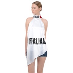 Strong Italian Energy Halter Asymmetric Satin Top by ConteMonfrey
