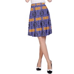 Bitcoin Logo Pattern A-line Skirt by ExtraAwesomeSauce
