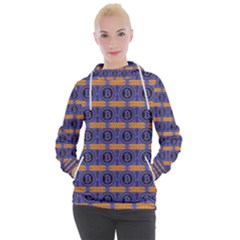 Bitcoin Logo Pattern Women s Hooded Pullover by ExtraAwesomeSauce