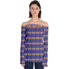 Bitcoin Logo Pattern Off Shoulder Long Sleeve Top by ExtraAwesomeSauce
