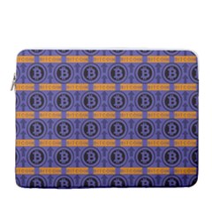 Bitcoin Logo Pattern 15  Vertical Laptop Sleeve Case With Pocket by ExtraAwesomeSauce