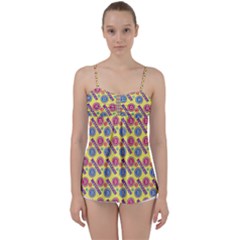 Colorful Bitcoin Pattern Babydoll Tankini Top by ExtraAwesomeSauce