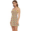 Colorful Bitcoin Pattern Ruffle Edge Bra Cup Chiffon Mini Dress View2