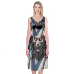 Demon Samurai Midi Sleeveless Dress by AwesomeSauce