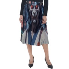 Demon Samurai Classic Velour Midi Skirt  by AwesomeSauce