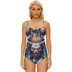 Demon Samurai Knot Front One-piece Swimsuit by AwesomeSauce