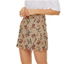Leaves Pattern Teal Seamless Fall Mini Front Wrap Skirt View2