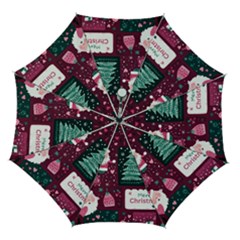 Christmas Santa Claus Automatic Folding Umbrella With Case (medium) by Posterlux