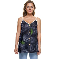 Blackberry Fruit, Fruit Casual Spaghetti Strap Chiffon Top by kyorashop23