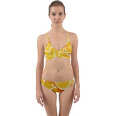 Oranges, Orange, Fruits Wrap Around Bikini Set by kyorashop23
