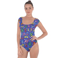 Grateful Dead Dancing Bears Pattern Short Sleeve Leotard  by Salmanaz77