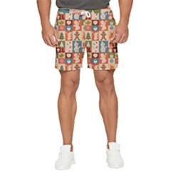 Cute Christmas Seamless Pattern Vector  - Men s Runner Shorts by Ket1n9