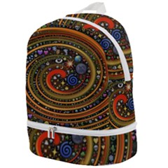 Swirl Vortex Emoji Cyclone Motion Art Zip Bottom Backpack by Paksenen