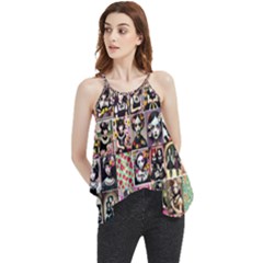 Spanish Gothic Girls Pattern Flowy Camisole Tank Top by violetheavensky