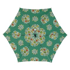 Retro 1960s Flowers Pattern 2 Automatic Folding Umbrella With Case (small) by violetheavensky