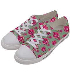 Retro 1880s Flowers Pattern 11 Men s Low Top Canvas Sneakers by violetheavensky